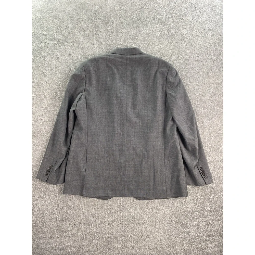 Polo Ralph Lauren Suit Jacket 46 R Gray Wool Glen Plaid Luxury Designer Bedford